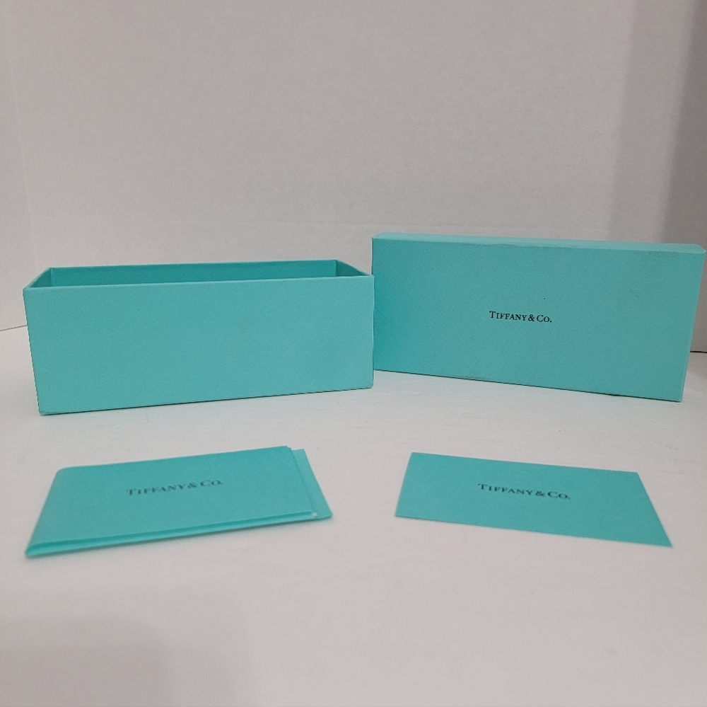 ORIGINAL VINTAGE TIFFANY BLUE SUNGLASS BOX SET WITH CARDS *BOX ONLY NO GLASSES